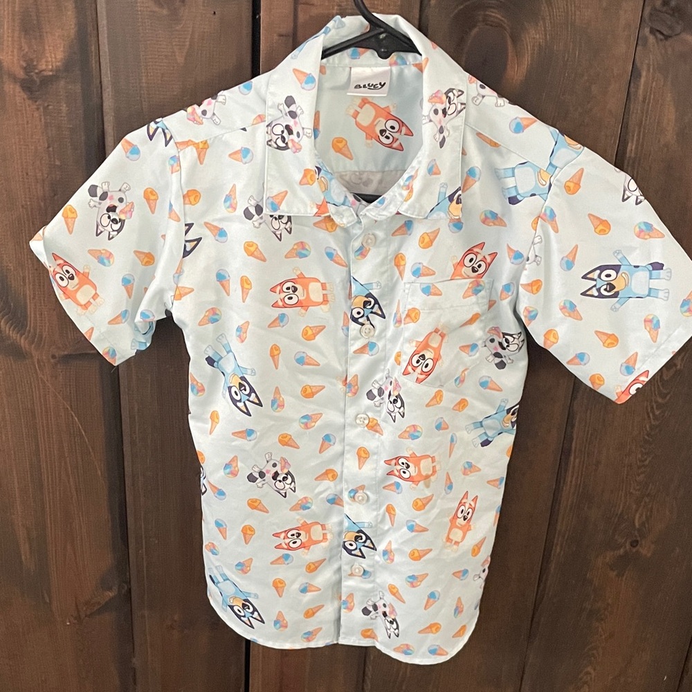 Playful Ice Cream and Animal Print Kids Button Down Shirt